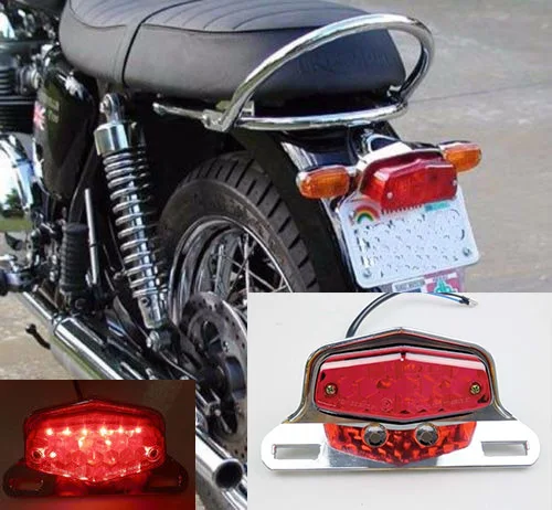 

Motorcycle Lucas Style 19 Red LED Stop Brake Tail Light Cafe Racer Triumph Vintage Chopper