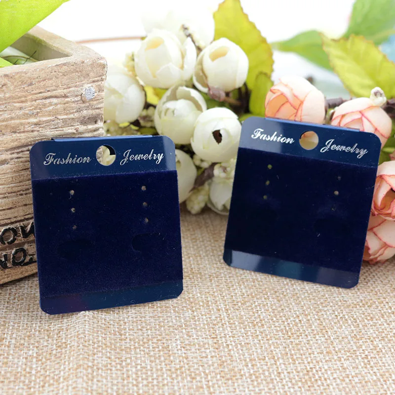 Fashion Jewelry Earring Display Packaging Card 200pcs 4.5x5cm Dark Blue