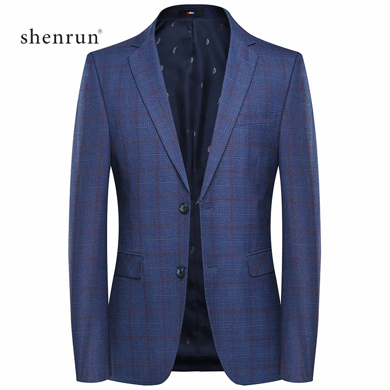 

SHENRUN 2019 new high quality smart plaid casual suit blazer jacket men,men's casuals blazers causal jackets male suits M-4XL