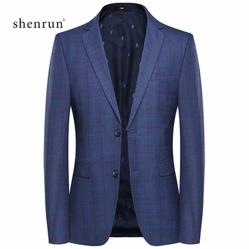 

SHENRUN 2019 new high quality smart plaid casual suit blazer jacket men,men's casuals blazers causal jackets male suits M-4XL