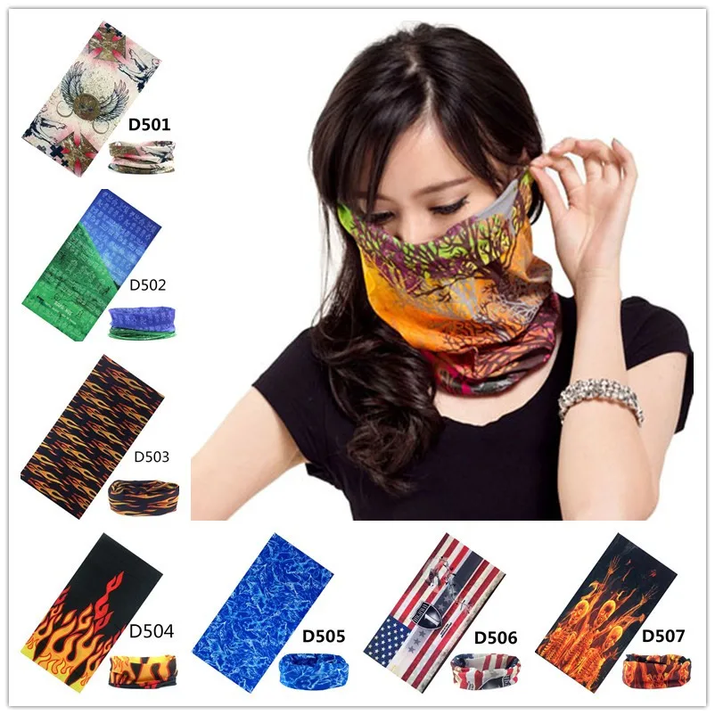 25*48cm 10pcs Skull Bandana Multifunction Tube Bandanas Motorcycle