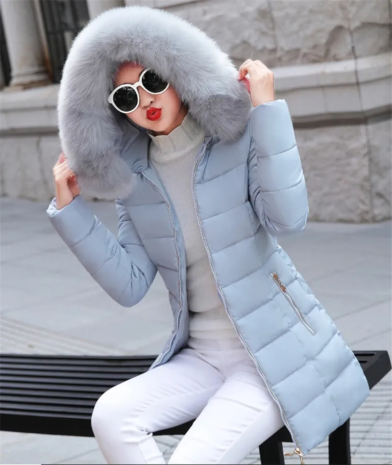 Женская зимняя куртка, новая мода, искусственный мех, с капюшоном, парка, теплый пуховик, хлопок, куртка, тонкая, большой размер, средняя длина, верхняя одежда