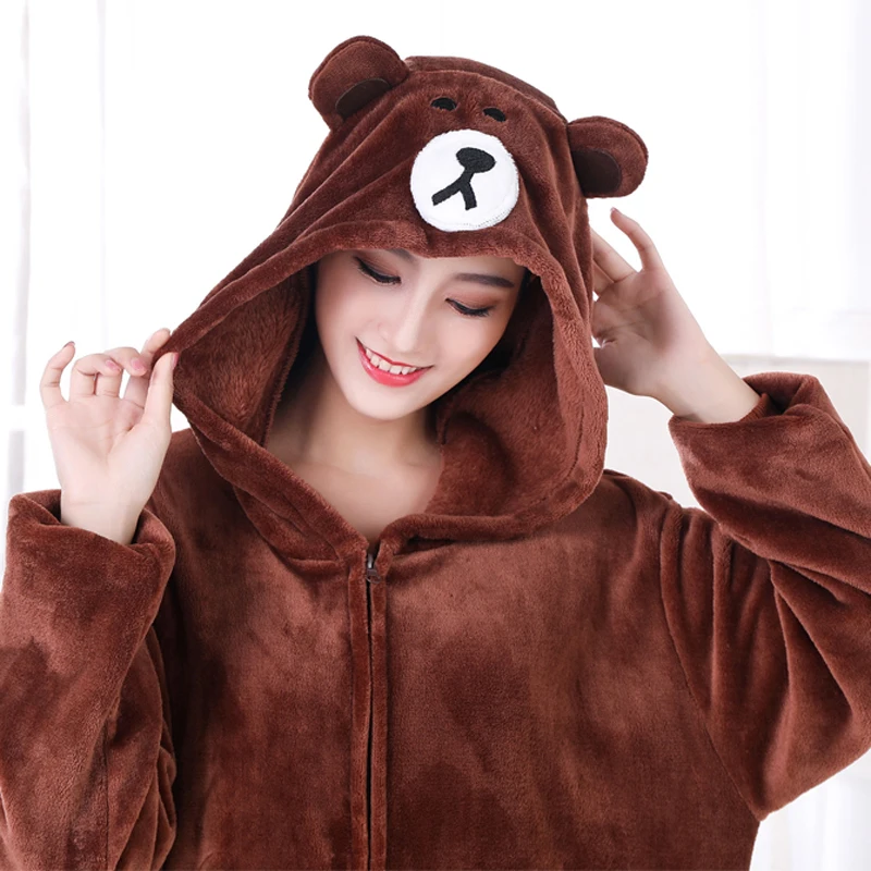 Front-Zipper-Brown-Bear-Kigurumi-Onesie-For-Adults-Thick-Flannel-One-Piece-Animal-Pajamas-For-Halloween(4)