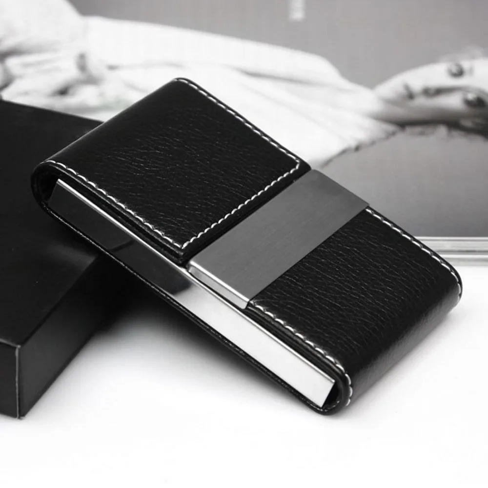

6 Colors Men Leather Credit Card Holder Wallet Business Card Case Card Wallets Bag Case Wizytownik ##