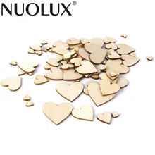 100 шт деревянные формы сердца Ремесло пустое дерево древесные срезы Свадебные Рождественские украшения свадебные для рукоделия украшения
