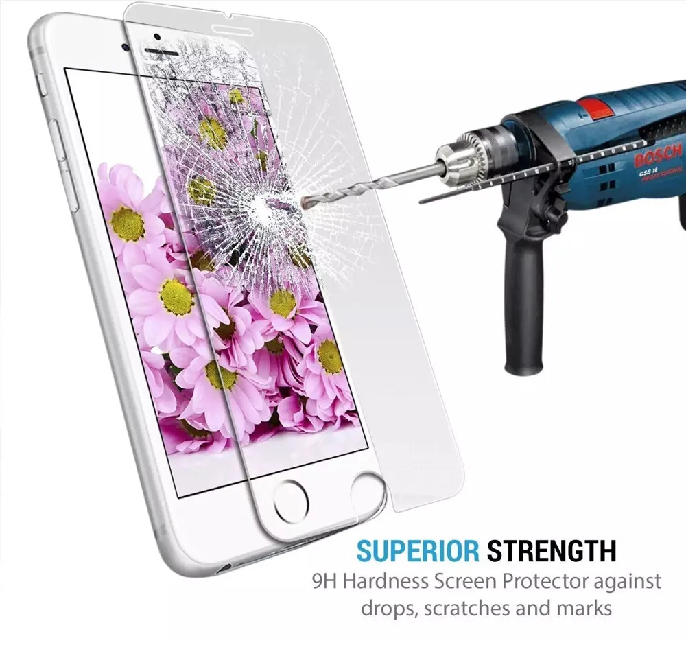 Оптовая продажа 2 шт./лот 2.5D 9 H протектор экрана закаленное стекло для iPhone 6 S 5s 7 8 SE