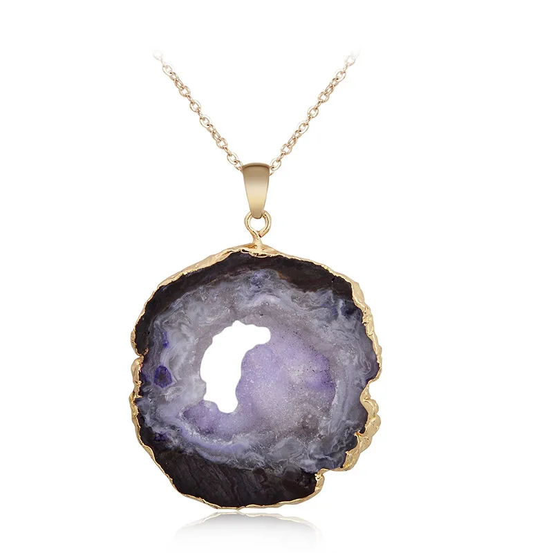 Новый бразильский кулон Drusy с естественной огранкой открытый Друза агат
