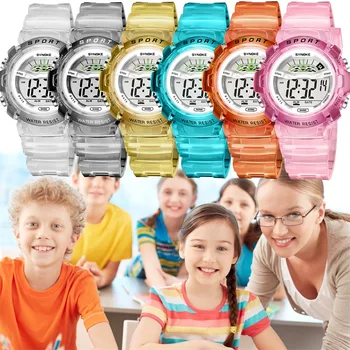 

SYNOKE Sports Digital Watches Kids LED Waterproof Fashion Boys Girls Students Gifts Digital Wristwatch Colorful Watch For Kids