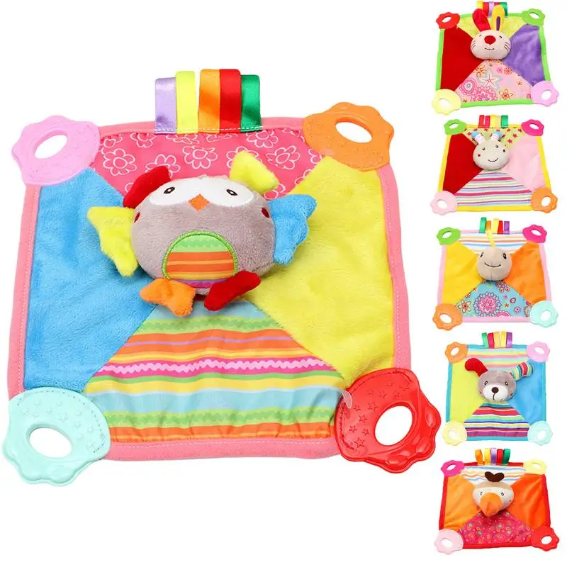 

2019 New Baby Cartoon Animal Pattern Comforting Towel For 0-1 Year Old Bite Resistant Vocal Comforting Doll