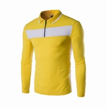 Polo shirts men new brand clothing long sleeve turn down collar men cotton casual fashion cross stripe polo shirts t305 white