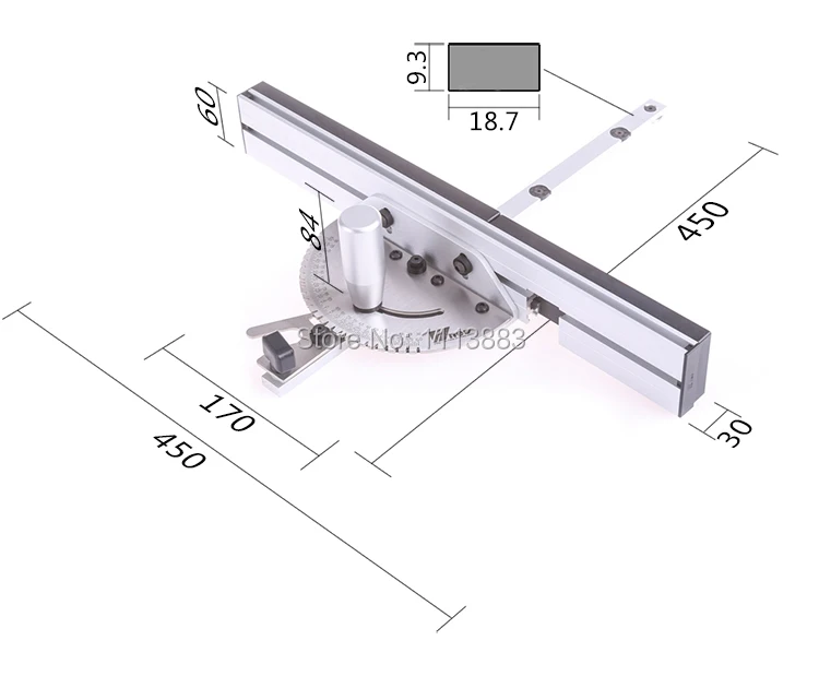 Miter Gauge and Box Joint Jig Kit with Miter Gauge Stop