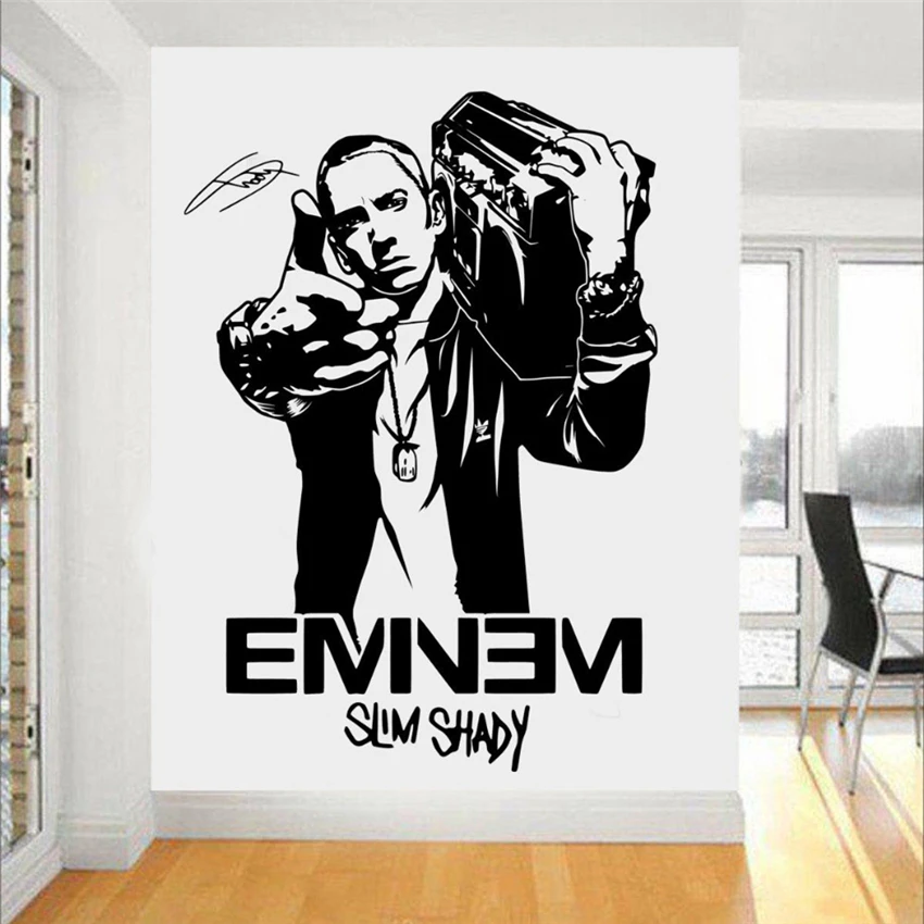 Модный дизайн росписи рэпер EMINEM виниловая наклейка на стену Art Наклейки для