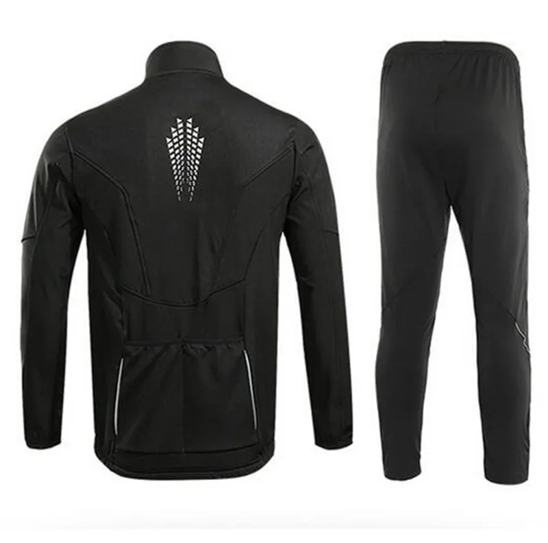 ARSUXEO Windproof Waterproof Winter Cycling Jacket Set Warm Up Fleece MTB Bike Bicycle Jacket Pants Suit Clothing Set