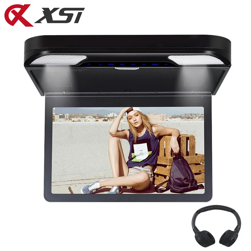 

XST 13.3 Inch Car Roof Mount Ceiling Monitor 1920x1080 Screen Touch Button DVD Player HDMI/USB/SD/IR/FM Transmitter/Speaker/Game