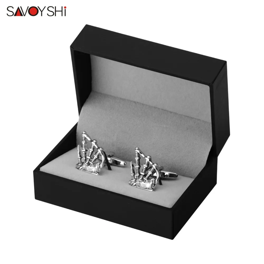 

SAVOYSHI DIY Shirt Cufflinks for Mens Cuffs High Quality Novelty Instrument Bagpipe Model Cuff links Brand Gift Male Jewelry