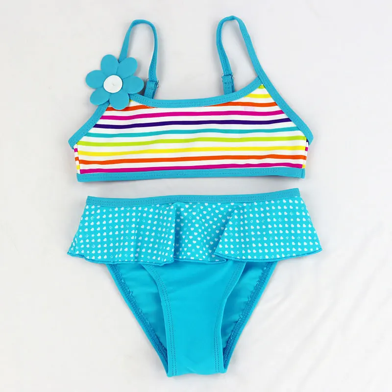 

Girls split Two-pieces swimwear bikini children's swimwear girls bathing suits baby Floral swimming suit girl swimwear beachwear
