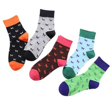 Детские носки, 5 пар, носки средней длины из хлопка носки без пятки, Женская дышащая обувь с принтом кота, носки с узором Повседневное осень-зима мягкий теплый MidCalf Длина
