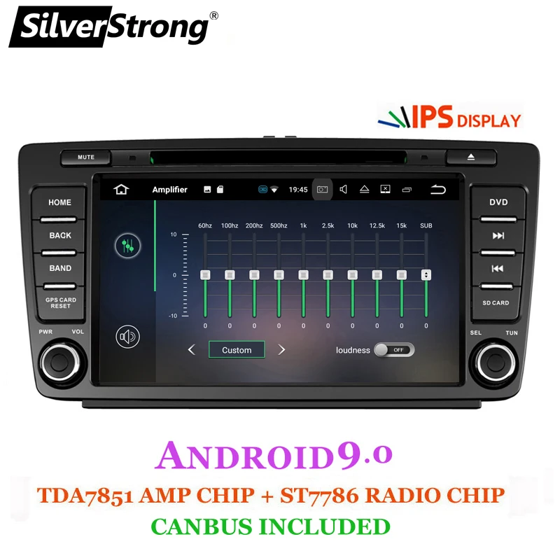 Cheap SilverStrong 2DIN Android9.0 4G TWO DIN 8Core Car DVD For Skoda Octavia2 Octavia A5 Radio Bluetooth DAB+ option TPMS DSP 4