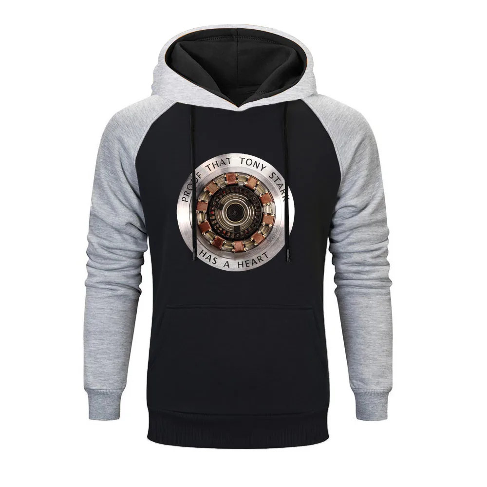 

Hot Sale 2019 New Tony Stark Iron Man's Heart Ark Reactor Avengers Fans Raglan Hoodie Personality Streetwear Sudaderas Hombre