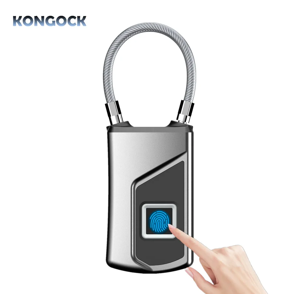 

Keyless Fingerprint wireless waterproof portable smart pad lock for luggage bag or drawer door etc