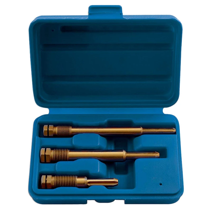 3 PC GLOW Plug Remover EXTRACTOR & Reamer & ชุดทำความสะอาด,M10 & M12