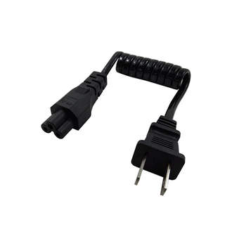 

NEMA 1-15P JP US Plug 2 Pole IEC320 C5 3 Prong AC Cord Short Laptop Portable Power Spring Retractable Cable 10-30cm 2X0.75mm