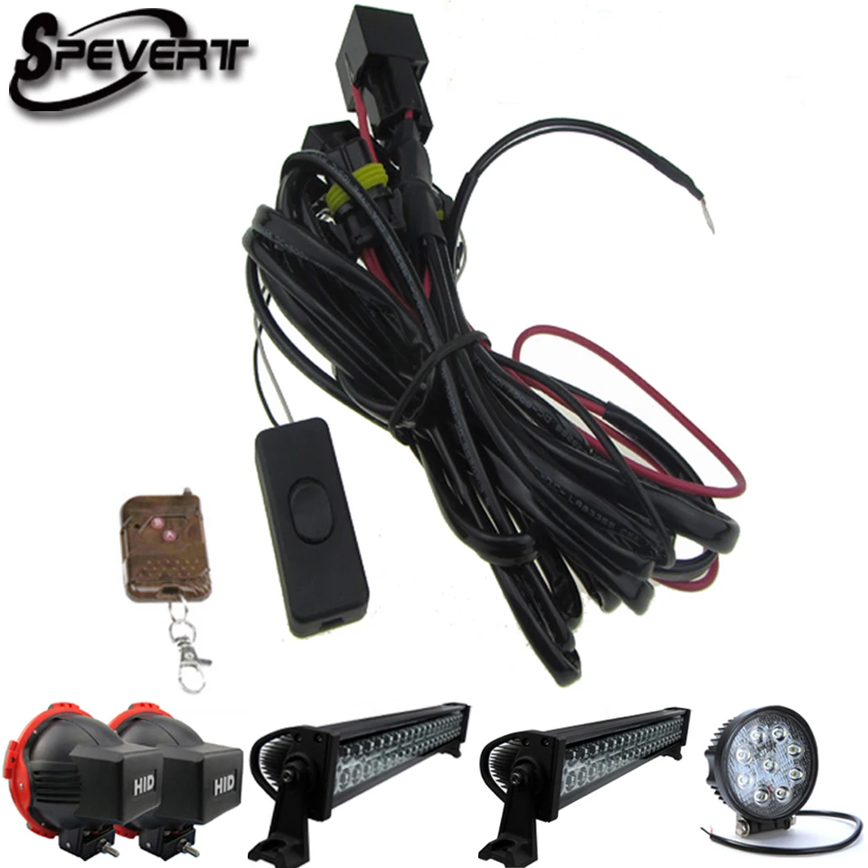 SPEVERT Universal Remote Control Wiring Harness Switch kit For LED HID