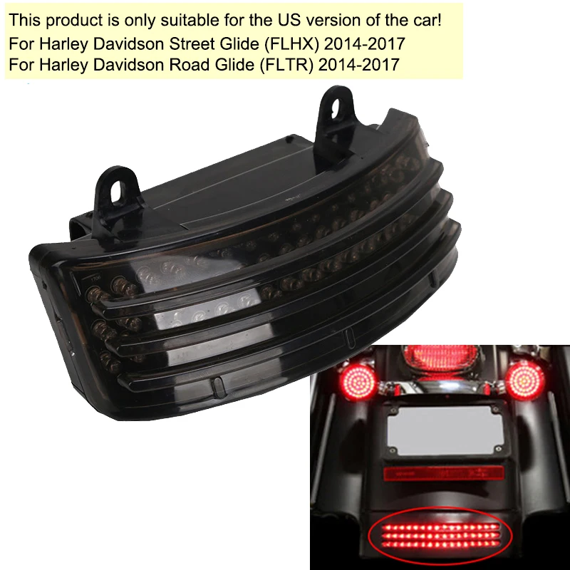 

Motorcycle Tail Light Truck Fender Tri-Bar led Tip Lights For Harley Street Glide Road FLHX 2014 - 2017 US version Accessories