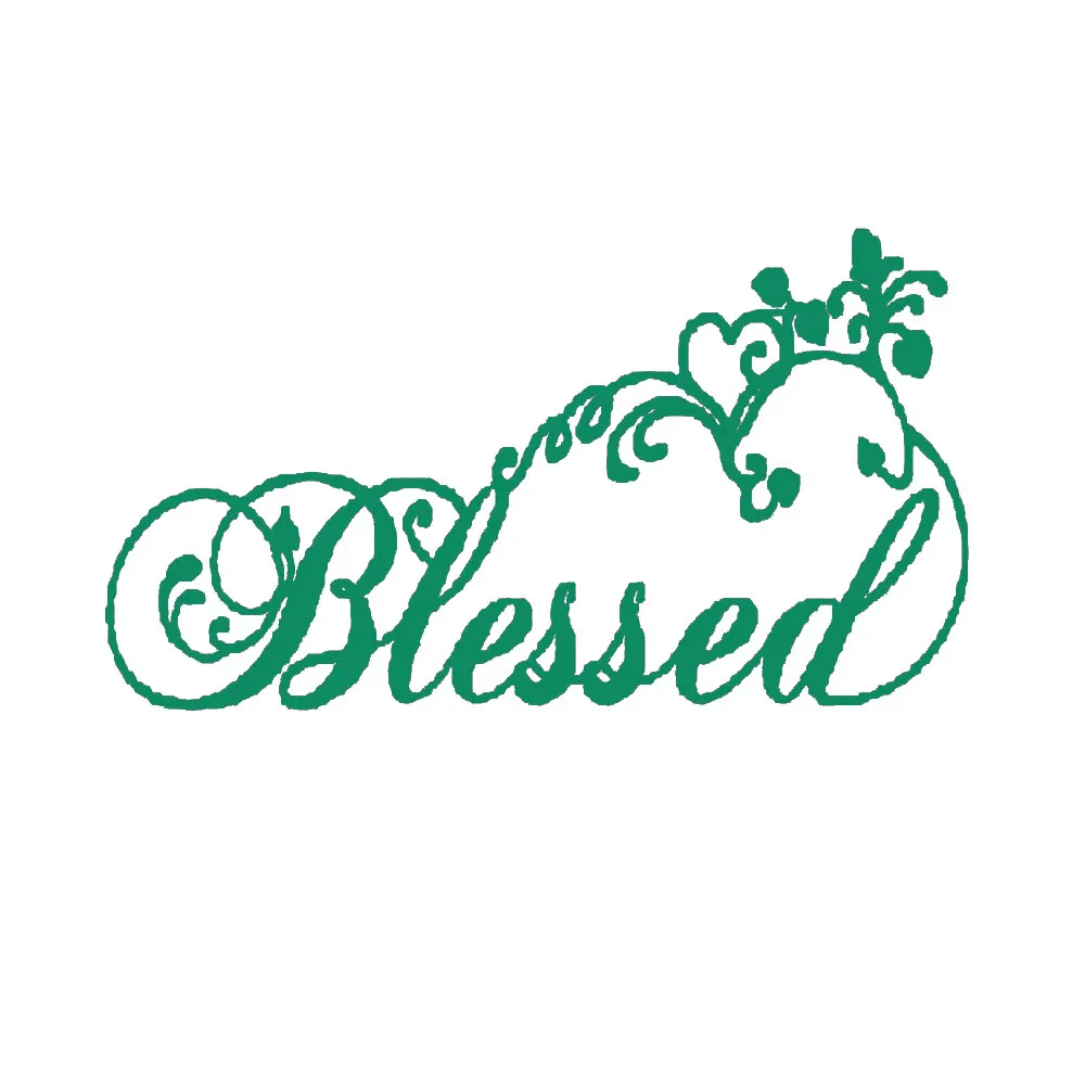 5                 27.9 cm 17.7m Blessed With Swirls Hearts Christian Vinyl Decal Sticker  Car Window Wall Notebook Pad Decal Laptop Sticker Decal
