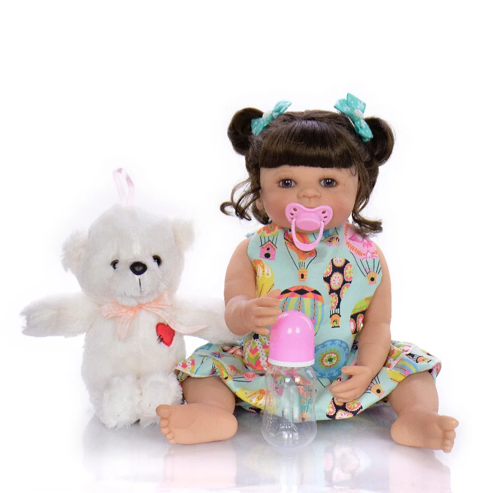 

22inch 55cm Full silicone Vinyl Princess Toddler Babies Dolls modeling Girls lovely toddler Present Child collectible doll
