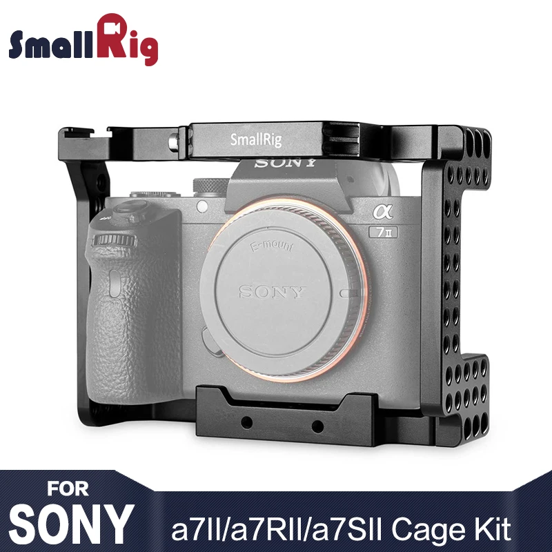 

SmallRig A7M2 Cage Aluminum Alloy Camera Cage for SONY A7II / A7RII / A7SII Camera Form Fitting Cell With Cold Shoe Mount - 1660
