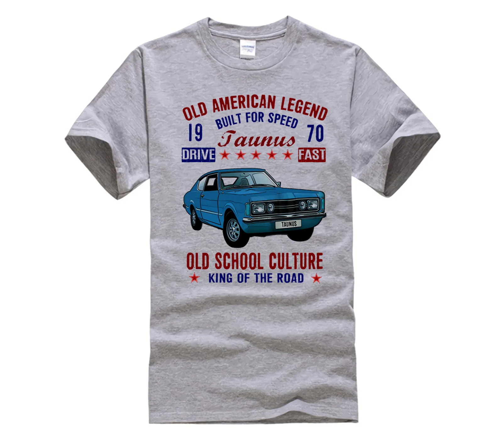 Men's white short sleeve t-shirt VINTAGE AMERICAN CAR TAUNUS 1970 NEW COTTON Fashion T Shirt 100% Cotton | Мужская одежда