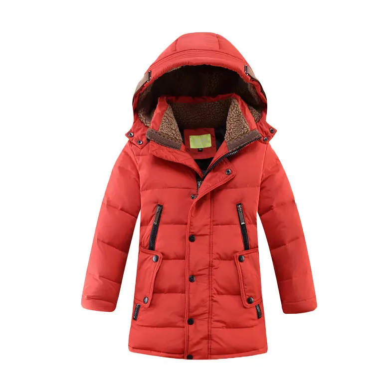 children Down& Parkas 6-15 T winter kids outerwear boys casual warm hooded jacket for boys solid boys warm coats - Color: Transparent