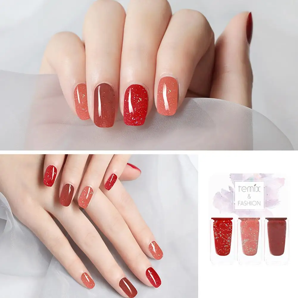 

HOT SALE 3Pcs Temix Jelly Style Watery Non Toxic Peel Off Nail Polish Quick Drying Base