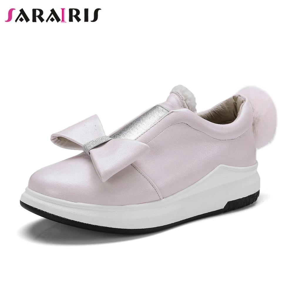 

SARAIRIS Big Size 34-43 New Loafers Flats Platform Bowtie Shallow Shoes Woman Casual Retro Hot Sale Spring Autumn Flats
