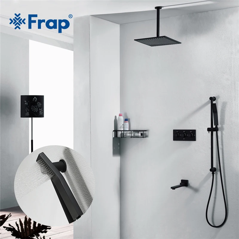 

Frap Black Shower Faucet Mixer Bath Faucet Mixer Bathroom Tap Set Bathtub Shower Bath Set Shower Faucets Concealed Shower
