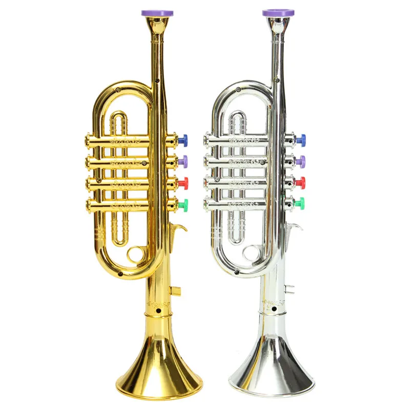 

iPiggy Gold Silver 37x10cm Plastic Trumpet For Musical Instruments Developmental Kids Toys Gift