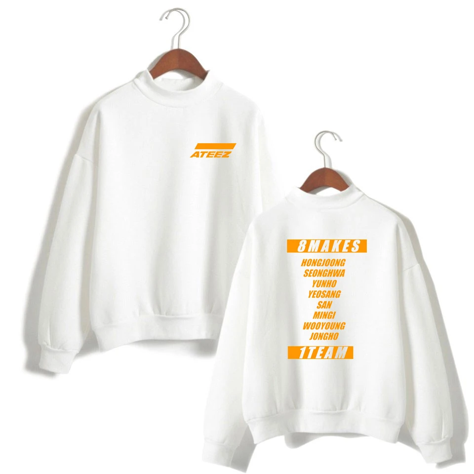 

LUCKYFRIDAY 2019 NEW Sell well ATEEZ Oversize Warm Turtlenecks Women Kpop Sweatshirt Hoodie Sweatshirts Winter/Autumn Clothes