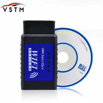 

Hot Selling WIFI Blue ELM327 OBD2 Auto Scan Tool ELM 327 Wifi Supports Android and For iOS ELM327 Free Shipping
