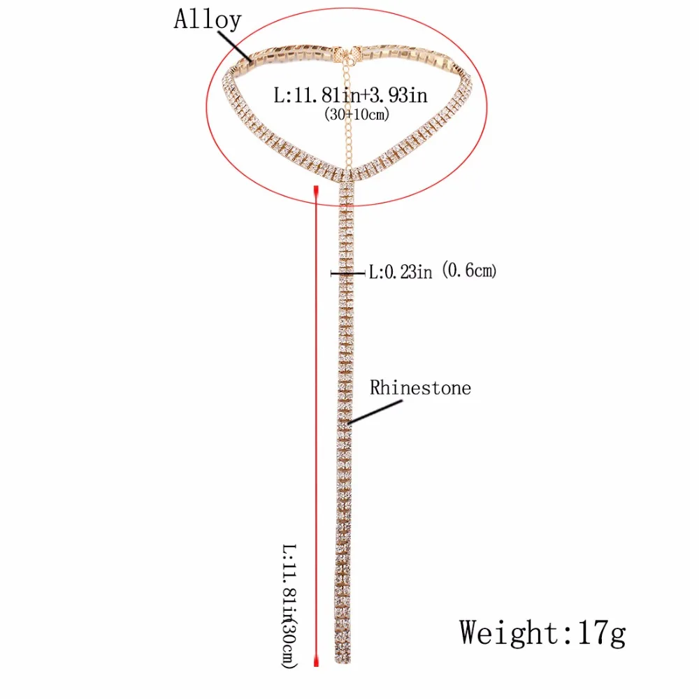 KMVEXO Long Tassel Simple Crystal Rhinestone Choker Necklace Women Gem Statement Luxury Collares Chokers chocker Collier Bijoux