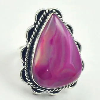 

Botswana Agates Ring Silver Overlay over Copper, USA Size 7.5 , R3619