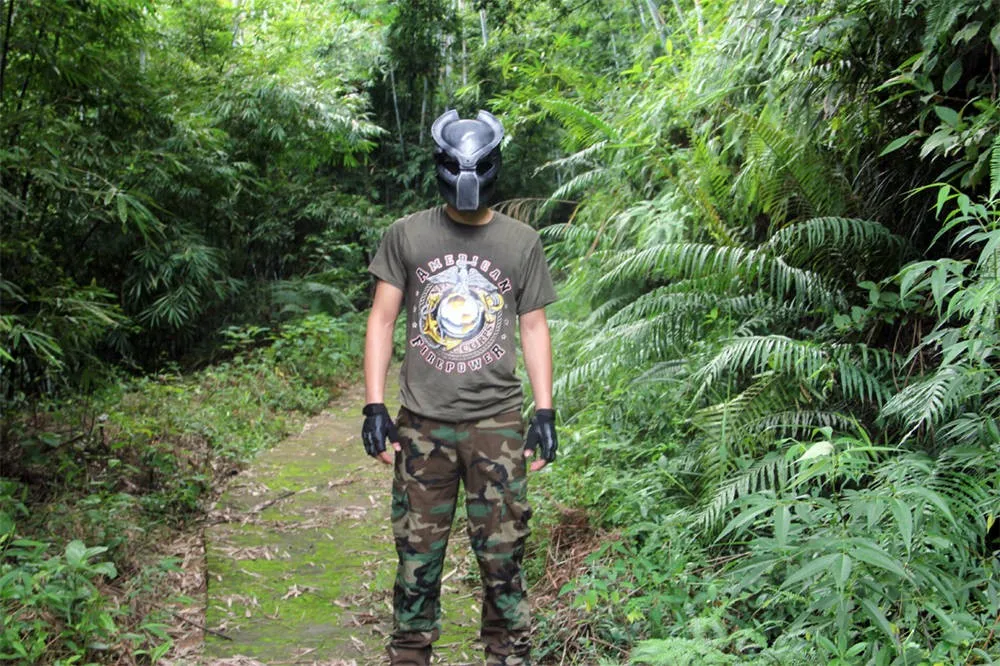 tactical skull face mask military Field Alien vs Predator mask lone wolf mask field CS Infrared Lamp for hunting paintball (16)
