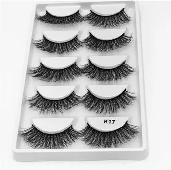

NEW 5 pairs mink eyelashes natural false eyelashes 3D mink lashes makeup soft fake eyelash extension hand made eyeashes K17