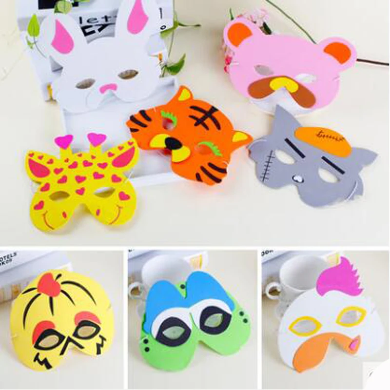 

Cartoon Animals EVA Mask for Kids Children Forest Animal Mask Stage Performance Mask Props Pumpkin Zebra Tiger Monkey Cat Fox