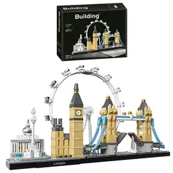 Бела 10678 Лондон Строительная архитектура 21034 Биг Бен, башня мост модель строительные блоки кирпичи игрушки