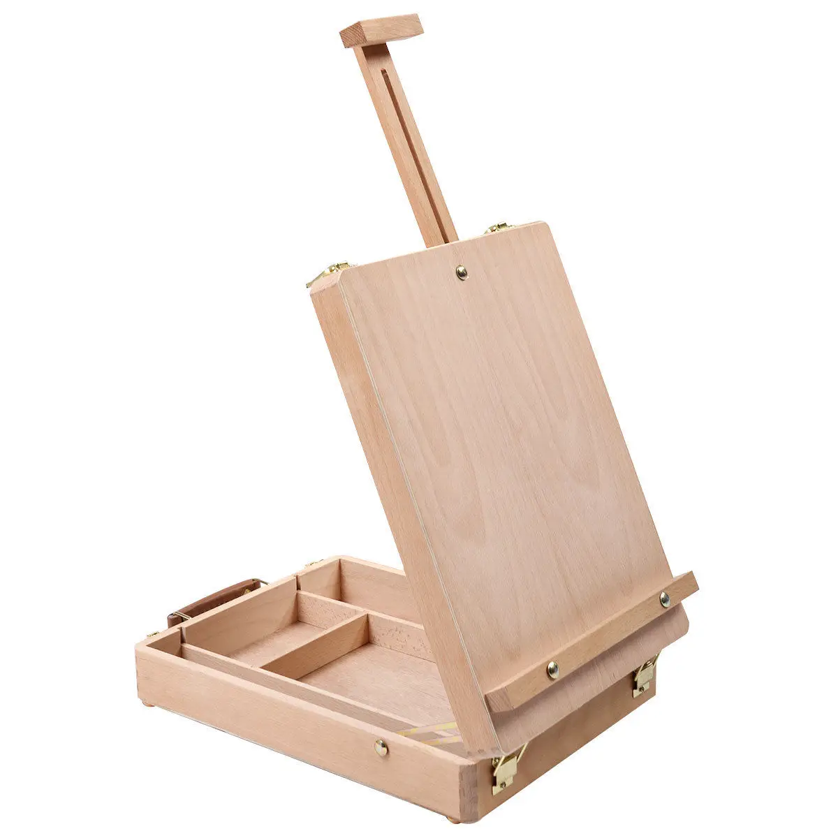 

Table Easel with Integrated Wooden Box Art Drawing Painting Table Box Multifunctional Oil Paint Suitcase Desktop Box Art Supply