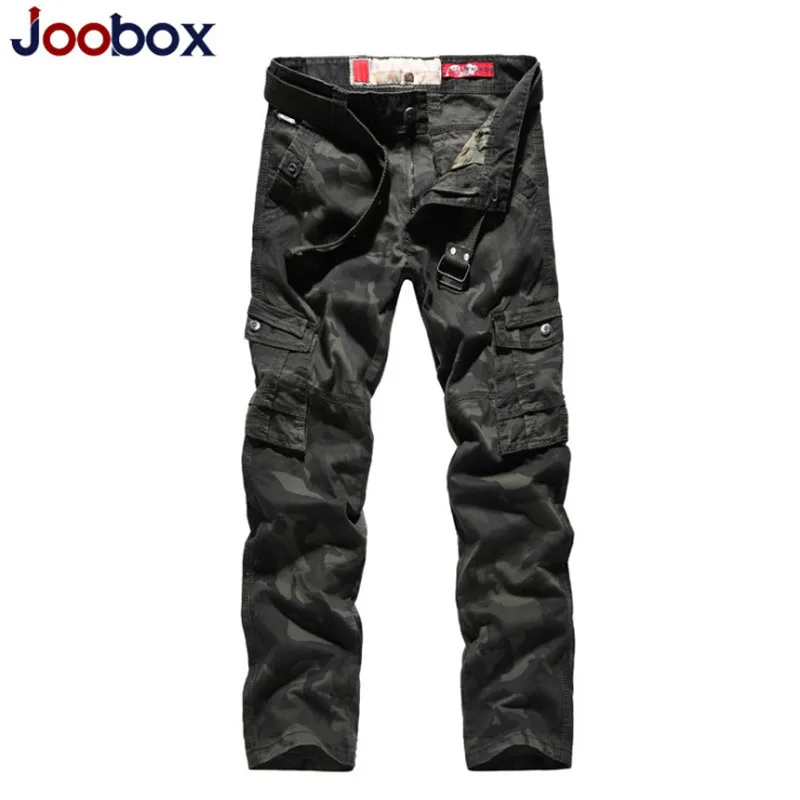 JOOBOX брендовые камуфляжные длинные штаны для мужчин осень зима мульти-карман военные мужские брюки хаки повседневные Прямые брюки карго
