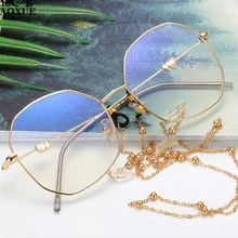 Полигональные анти-синие легкие цепи модные женские прозрачные очки оправа круглые металлические модные компьютерные очки оправа KX9015A