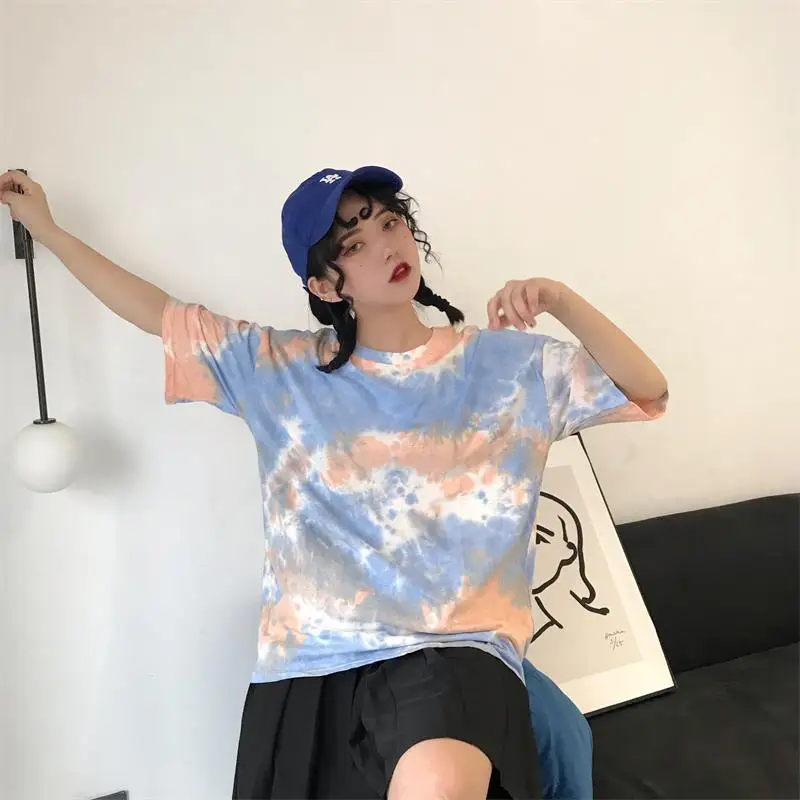 Женские футболки топы японские Kawaii для девушек Ulzzang повседневные свободные Ретро