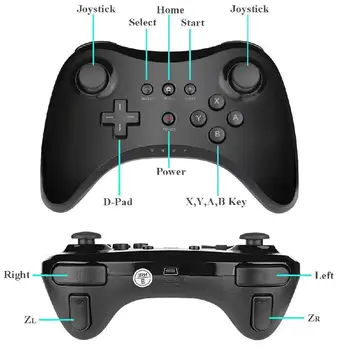 

EastVita For Nintend For Wii U Pro Controller USB Classic Dual Analog Bluetooth Wireless Controller For Wii U Pro Gamepad r30
